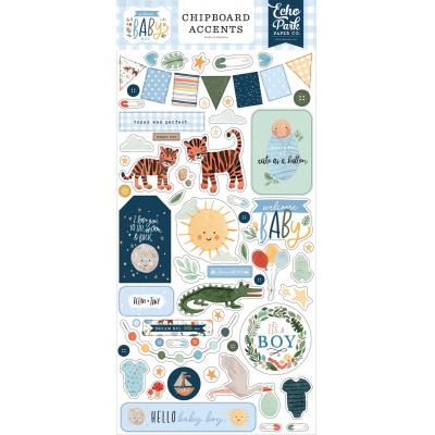 Echo Park Welcome Baby Boy Sticker - Chipboard Accents